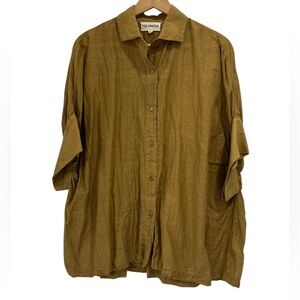 V.DE.VINSTER Shakti Flowy Boho Minimalist Cotton Oversized Button Up Top - Large